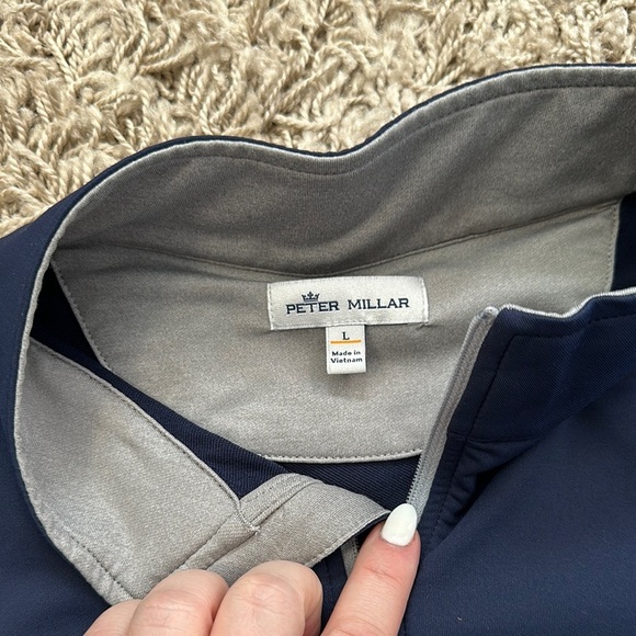 Peter Millar Navy Quarter-Zip CT&CC Logo Pullovers Size Large - Picture 3 of 11